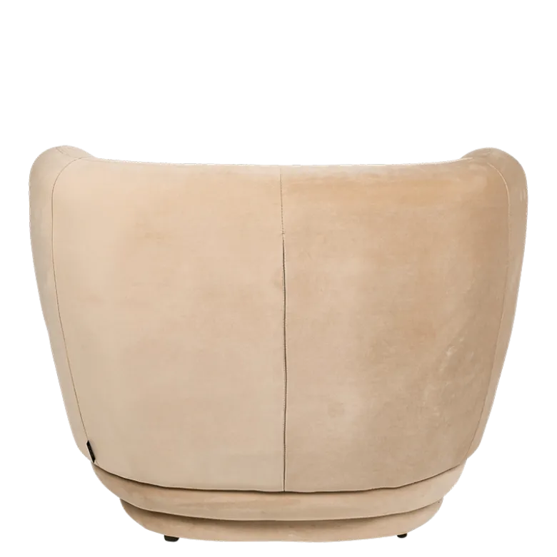 Fauteuil Elton velours taupe M1 78 x 90 cm H 70 cm