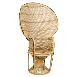 Fauteuil Emmanuelle rotin vintage