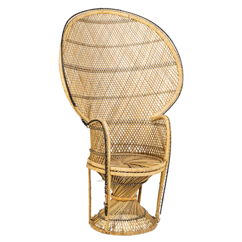 Fauteuil Emmanuelle rotin vintage