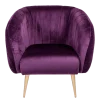 Fauteuil Juliette velours aubergine 78 x 84 cm H 85 cm