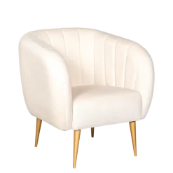 Fauteuil Juliette velours crème M1 78 x 84 cm H 85 cm
