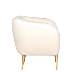 Fauteuil Juliette velours crème M1 78 x 84 cm H 85 cm