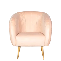 Fauteuil Juliette velours Nude M1 78 x 90 cm H 70 cm