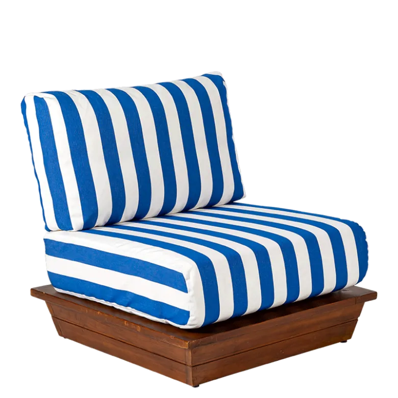Fauteuil Lounge Beach Club Blue 76 x 76 cm H 70 cm