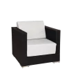 Fauteuil Lounge tressé gris 80 x 80 cm H 67 cm