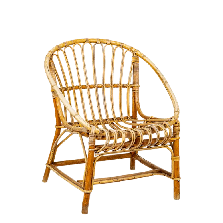 Fauteuil rotin vintage