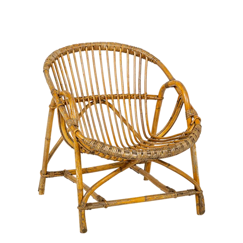Fauteuil rotin vintage
