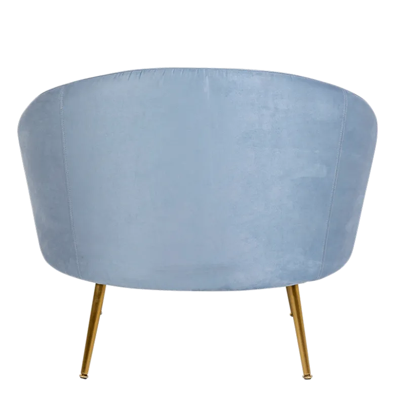 Fauteuil Sofia velours bleu 92 x 82 cm H 78 cm