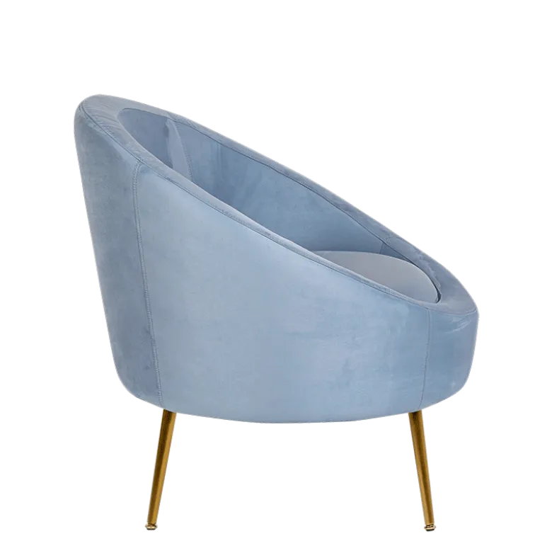 Fauteuil Sofia velours bleu 92 x 82 cm H 78 cm
