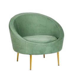 Fauteuil Sofia velours vert 92 x 82 cm H 78 cm