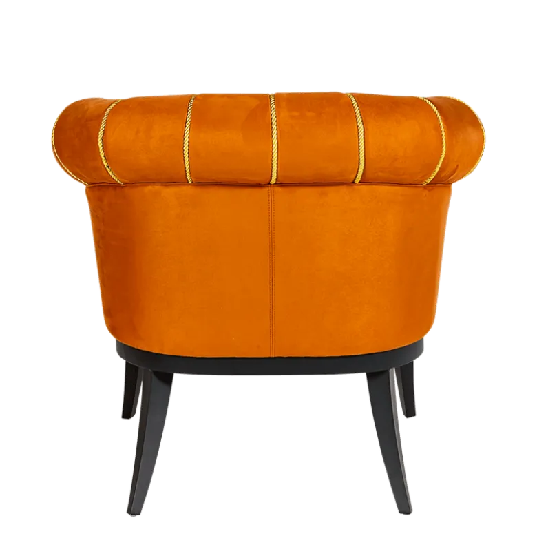 Fauteuil Tulipe velours 85 x 80 cm H 74 cm