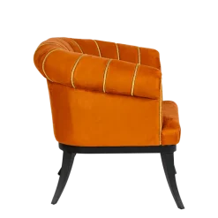 Fauteuil Tulipe velours 85 x 80 cm H 74 cm