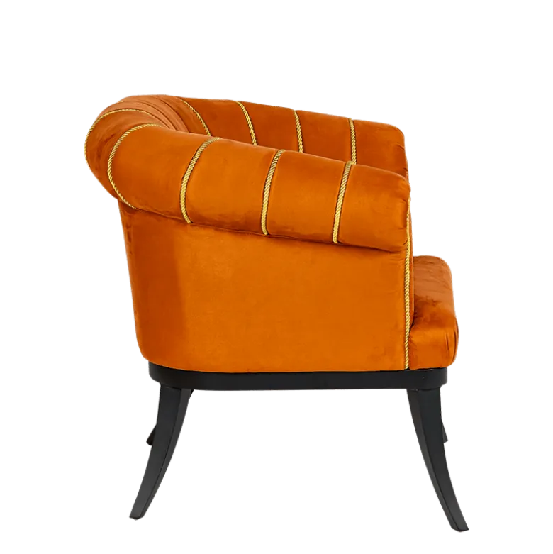 Fauteuil Tulipe velours 85 x 80 cm H 74 cm