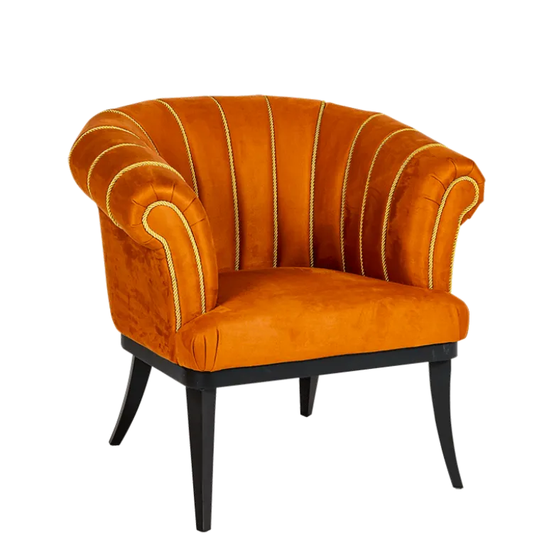 Fauteuil Tulipe velours 85 x 80 cm H 74 cm