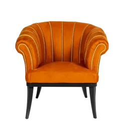Fauteuil Tulipe velours 85 x 80 cm H 74 cm
