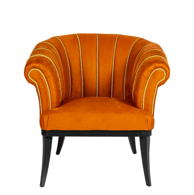 Fauteuil Tulipe velours 85 x 80 cm H 74 cm