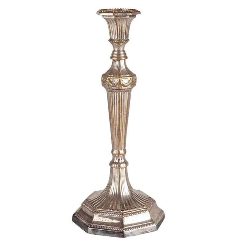 Grand bougeoir vintage argentéH 18-25 cm