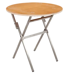 Guéridon Ø 70 cm pieds ciseaux H 74 cm