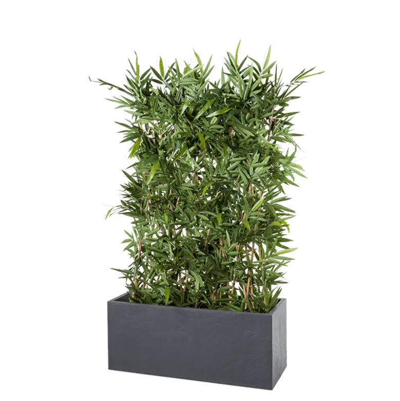 Haie de bambou artificielle l 100 cm H 150 cm avec pot