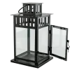 Lanterne acier noir 15 x 15 cm H 28 cm