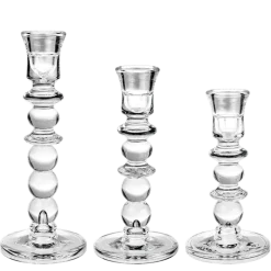 Lot de 3 bougeoirs boule Colonel en verre