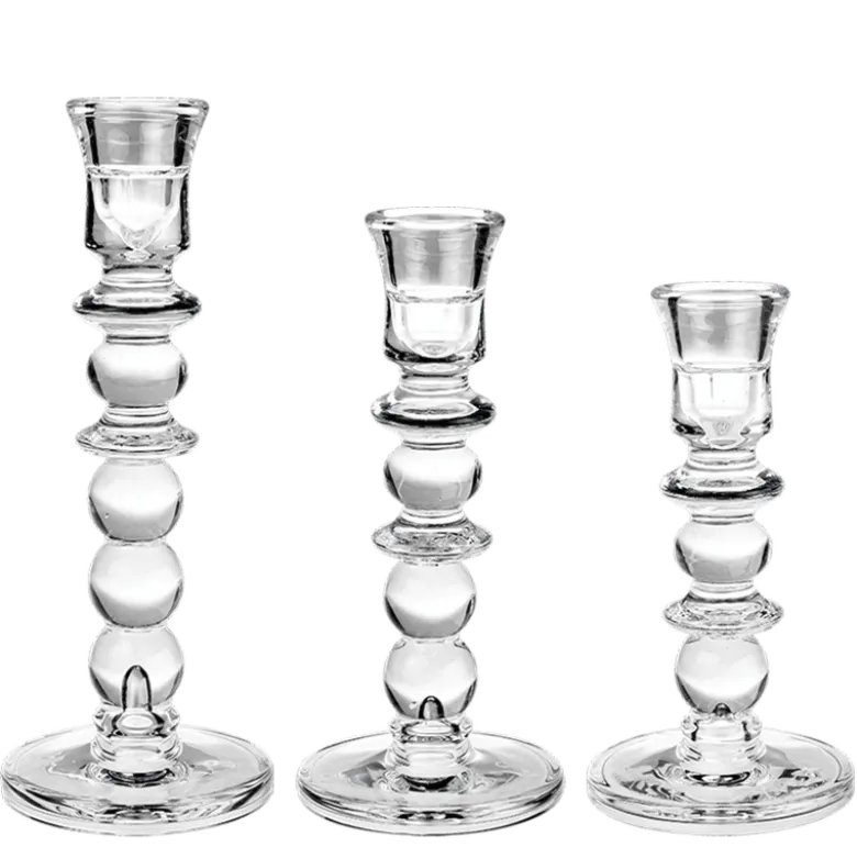 Lot de 3 bougeoirs boule Colonel en verre