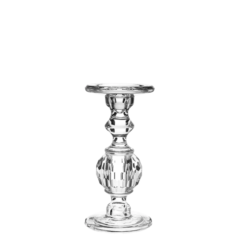 Lot de 3 bougeoirs en verre H 22 cm - 29,9 cm - 34,5 cm