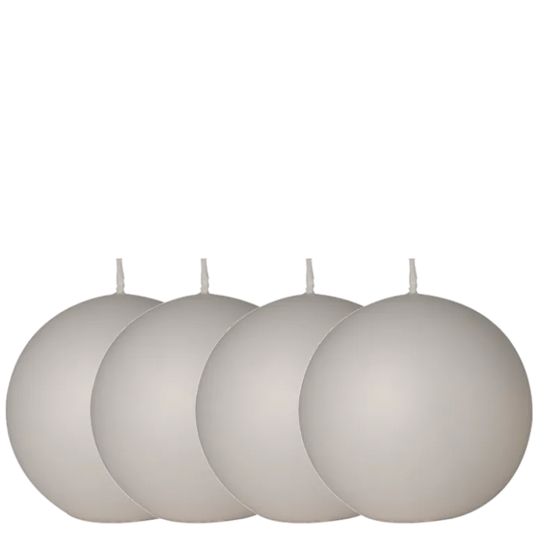 Lot de 4 bougies boule blanche Ø 10 cm