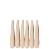 Lot de 6 bougies brossées lin H 25 cm
