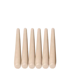 Lot de 6 bougies brossées lin H 25 cm