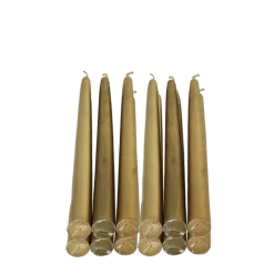 Lot de 12 bougies Classiques Or 30 cm
