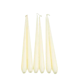 Lot de 6 bougies effilées beiges H 32 cm