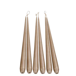 Lot de 6 bougies effilées taupe H 32 cm