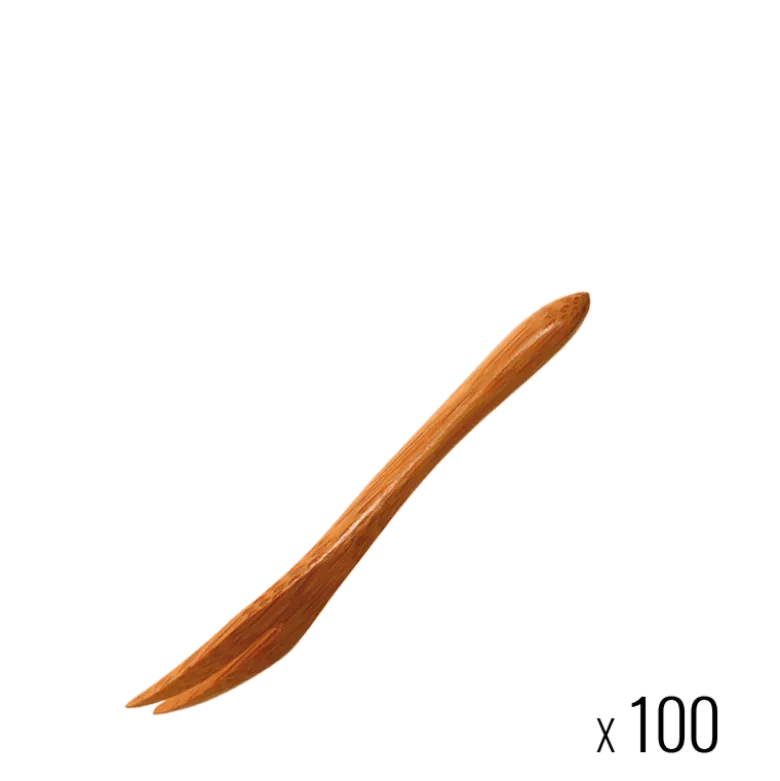 Lot de 100 fourchettes bambou 9 cm