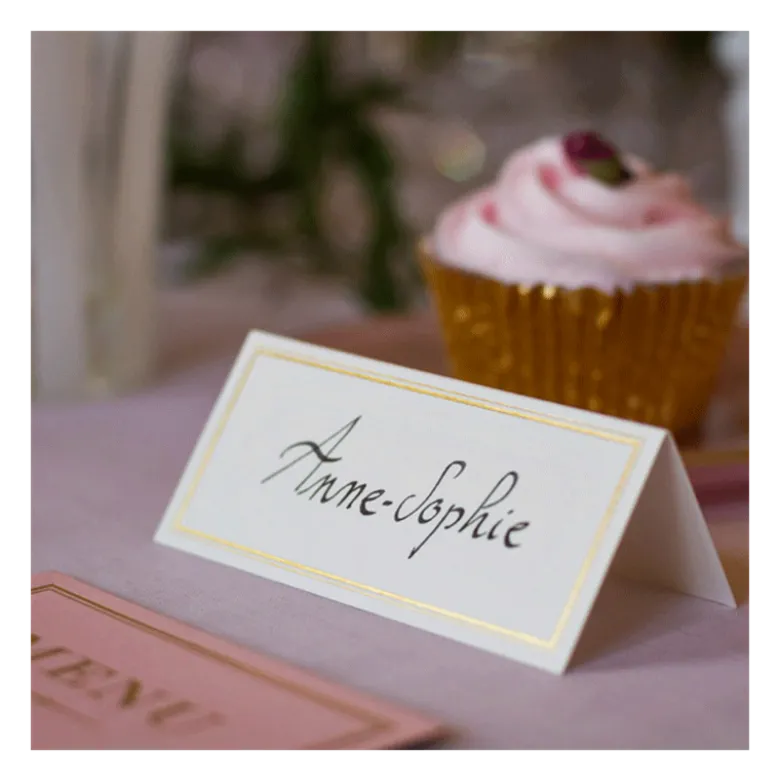 Lot de 10 marque-place Prestige or