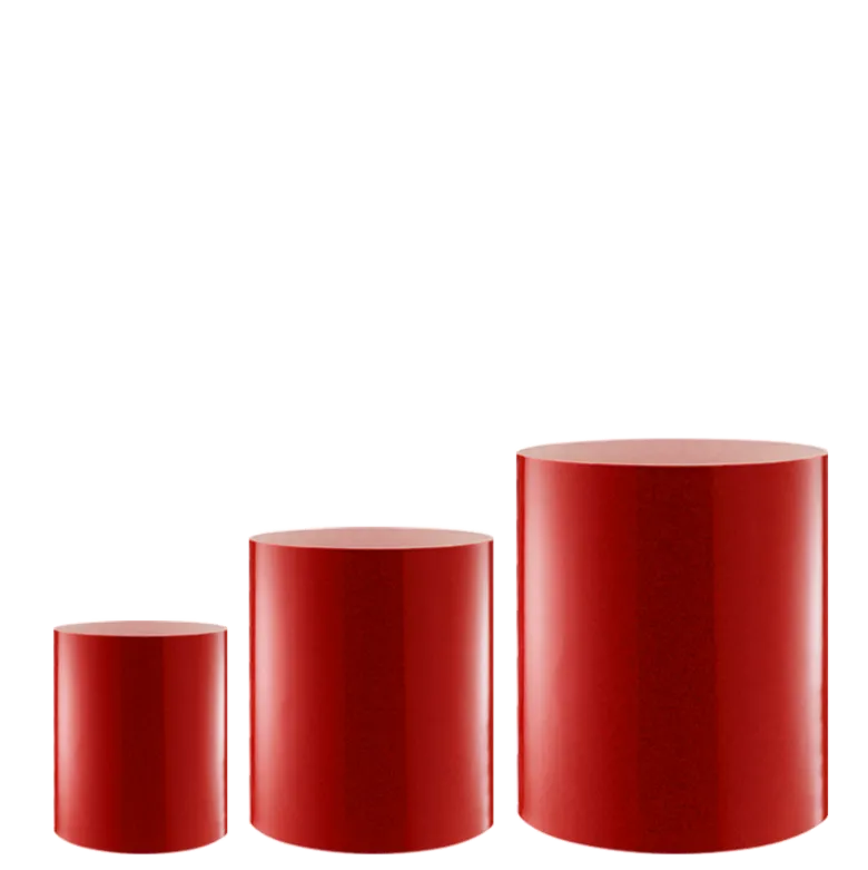 Lot de 3 réhausses cylindre Strass rouge