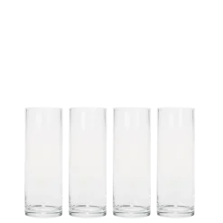 Lot de 6 vases cylindriques en verre Ø 9 cm H 25 cm