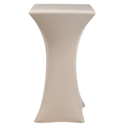 Mange-debout acier carré houssé beige 60 x 60 cm H 111 cm