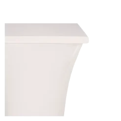 Mange-debout acier carré houssé blanc 60 x 60 cm H 111 cm