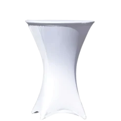 Mange-debout acier rond houssé blanc Ø 60 cm H 110 cm