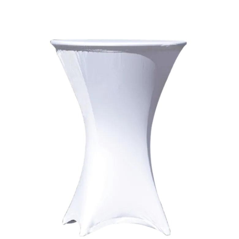 Mange-debout acier rond houssé blanc Ø 60 cm H 110 cm