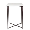 Mange-debout croisé acier plateau blanc 65 x 65 cm H 100 cm