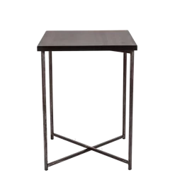 Mange-debout croisé acier plateau noir 65 x 65 cm H 90 cm