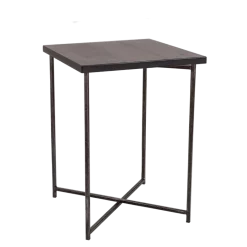 Mange-debout croisé acier plateau noir 65 x 65 cm H 90 cm