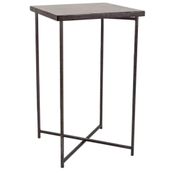 Mange-debout croisé acier plateau noir 65 x 65 cm H 110 cm