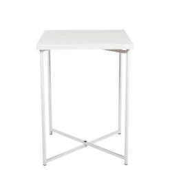 Mange-debout croisé blanc plateau blanc 65 x 65 cm H 90 cm