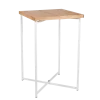 Mange-debout croisé blanc plateau bois 65 x 65 cm H 100 cm