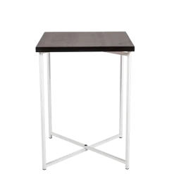 Mange-debout croisé blanc plateau noir 65 x 65 cm H 90 cm