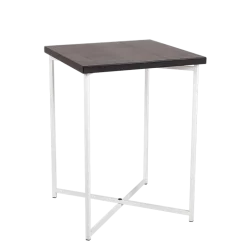 Mange-debout croisé blanc plateau noir 65 x 65 cm H 90 cm