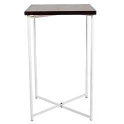 Mange-debout croisé blanc plateau noir 65 x 65 cm H 110 cm